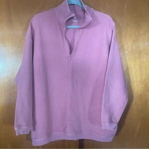 Aerie Pink Half-Zip Sweatshirt